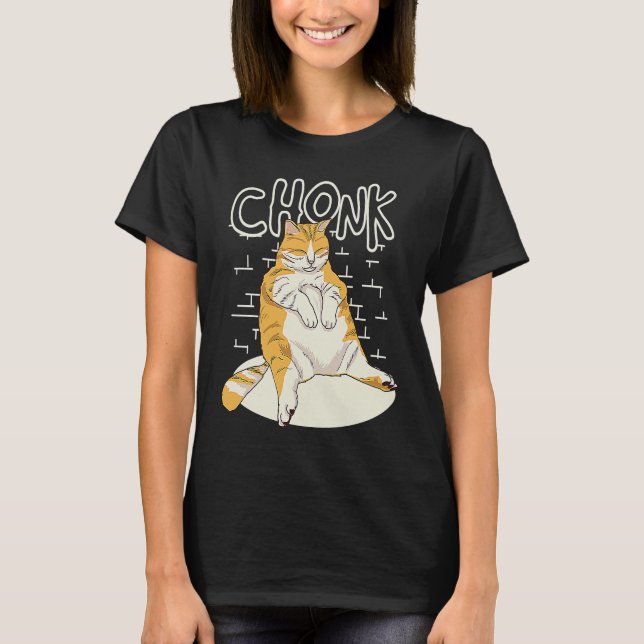 T-shirt Chat de graisse Chonk Échelle Chonky Chubby Kitten (Devant)