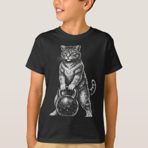 T-shirt Chat de gym drôle instructeur kettlebell animal