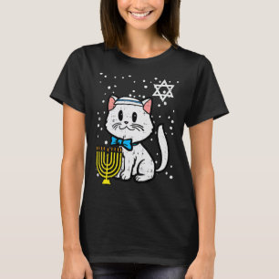 T-shirt Chat de Hanukkah Mignon Chanukah Femmes Juives Fil