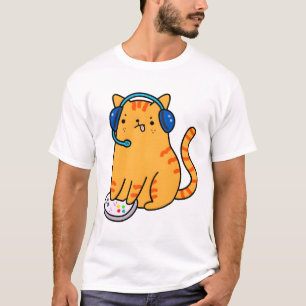 T-shirt Chat de joueur kawaii