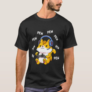 T-shirt Chat de joueur Pew Pew jeu vidéo Chats Jeux Kitty
