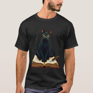T-shirt Chat de l'Académie Sombre Lunettes de Lecture Livr
