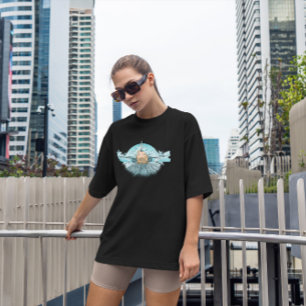 T-shirt Chat de l'avion tiré à la main