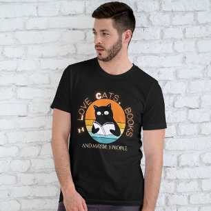 T-shirt Chat de lecture vintage avec citation amusante