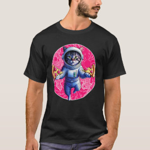 T-shirt Chat de l'espace amateur de pizza astronaute drôle