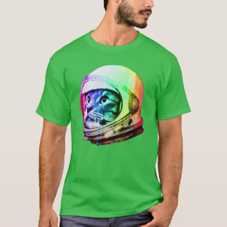 T-shirt Chat de l'espace astronaute version numérique arc-