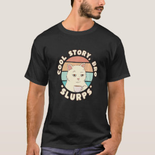 T-shirt Chat de l'histoire cool Slubs - Chat ennuyé avec t