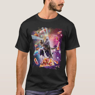 T-shirt Chat de l'oeil laser de la vache Dinosaur Rainbow 
