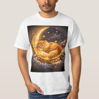 T-Shirt Chat de Lune Envoûtant | T-Shirt de Chat M