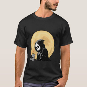 T-shirt Chat de moissonneur d'Halloween pleine lune gothiq
