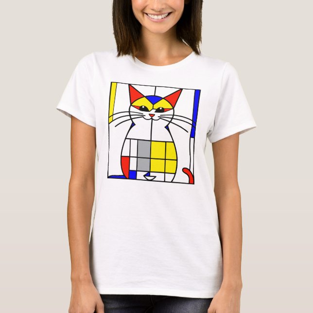 T-shirt Chat de Mondrian (Devant)
