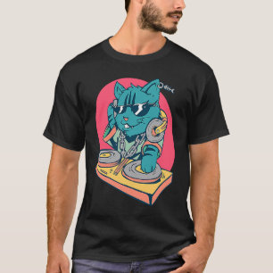 T-shirt Chat de musique DJ cool