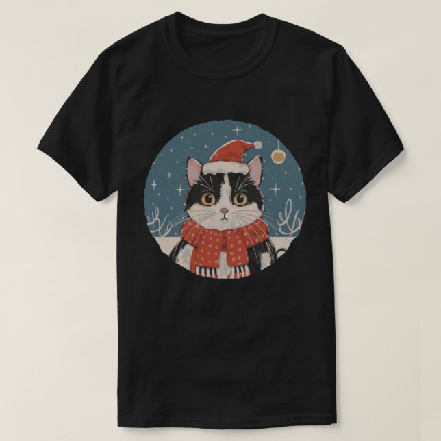 T-shirt chat de noël (Design devant)