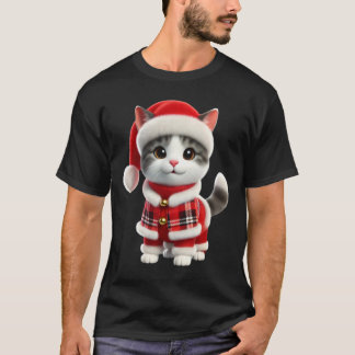 T-shirt chat de Noël