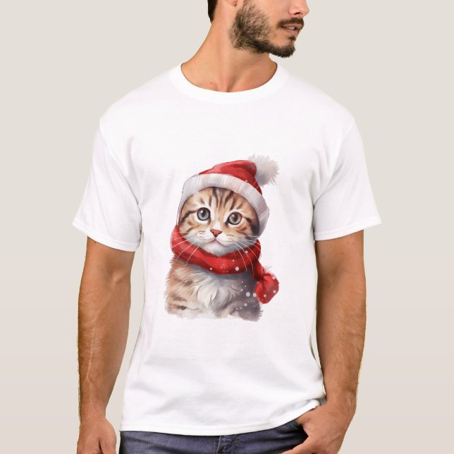 T-shirt chat de Noël (Devant)