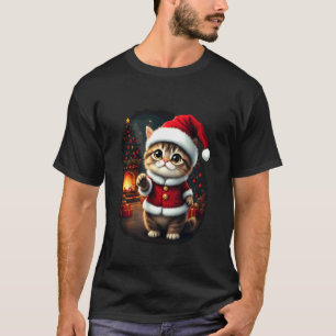 T-shirt Chat de Noël adorable Père Noël Xmas adorable Kit