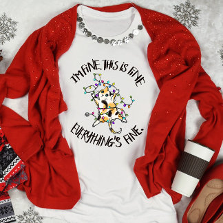 T-shirt Chat de Noël amusant Je vais bien
