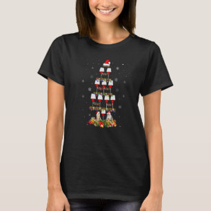T-shirt Chat de Noël et verres à vin Arbre de Noël en trai