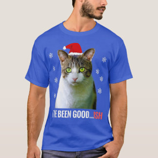 T-shirt Chat de Noël Goodish, Kitty With Santa Hat Tee
