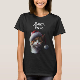 T-shirt Chat de Noël Père Noël Paws