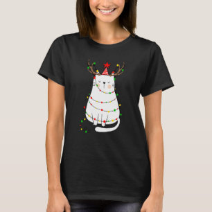 T-shirt Chat de Noël Reindeer Antlers Pour Hommes Femmes G