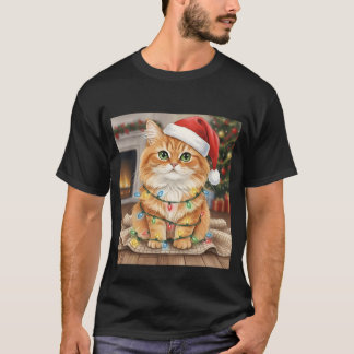 T-Shirt Chat de Noël Vintage