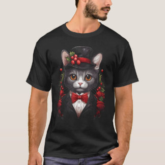 T-shirt Chat de Noël Xmas Fête Félin Drôle