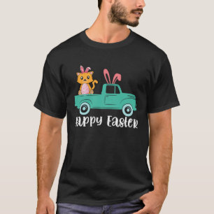 T-shirt Chat de Pâques Lapin Conduisant un Camion Garçons 