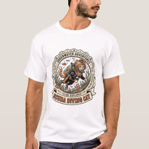 T-shirt Chat de plongée en scaphandre Chat de plongée en s