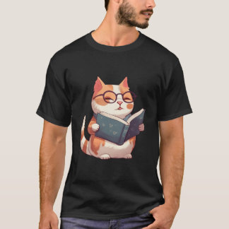 T-shirt Chat De Réservation Avec Lunettes Intellectuelles