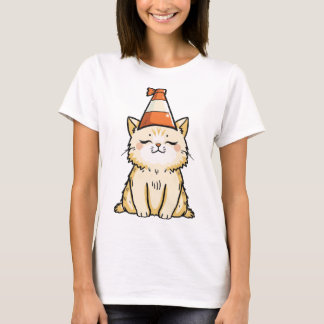 T-shirt Chat de rêve avec Casquette de cône de trafic