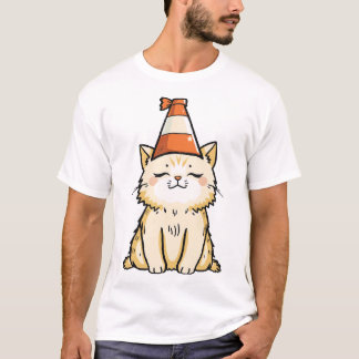 T-shirt Chat de rêve avec Casquette de cône de trafic