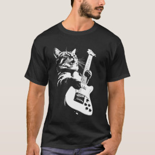 T-shirt Chat de rock jouant de la guitare, chaton joue gui