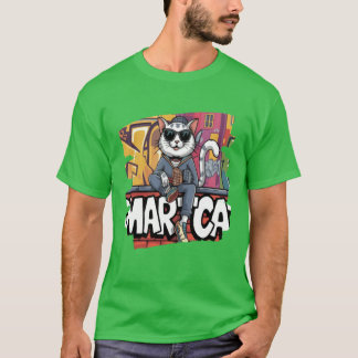T-shirt Chat de rue cool hip hop graffiti style urbain cha
