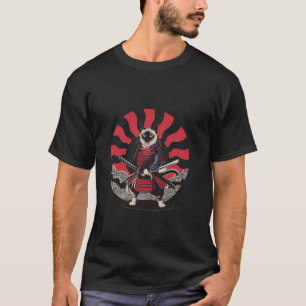 T-shirt Chat de samouraï intrépide avec katana