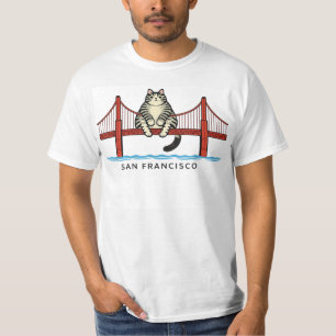 T-shirt Chat de San Francisco Golden Gate Bridge, Chat Drô