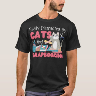 T-shirt Chat de scrapbooking facilement distrait par les c