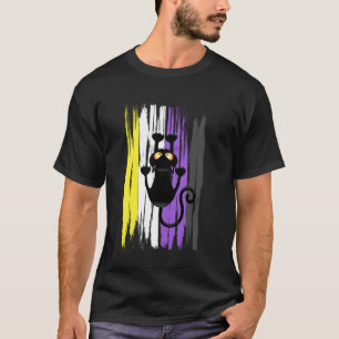 T-shirt Chat de Scratch grimpant à la fierté non binaire G