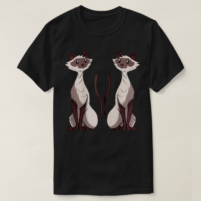 T-shirt Chat de Siamese deux chats de Siamese amour Zip  (Design devant)