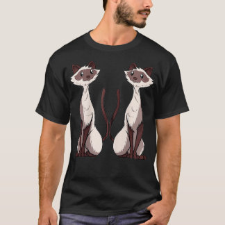 T-shirt Chat de Siamese deux chats de Siamese amour Zip 