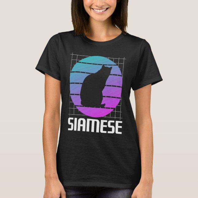 T-shirt Chat de Siamese rétro (Devant)