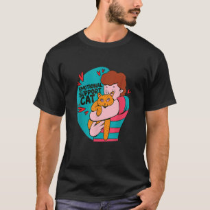 T-shirt Chat de soutien émotionnel. Câlin de chat tigré or