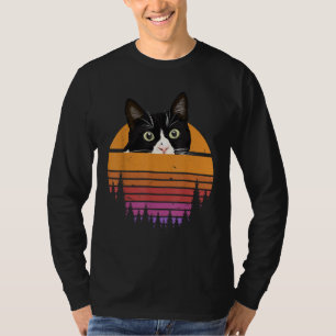 T-shirt Chat de style rétro Chat noir de style vintage Cha