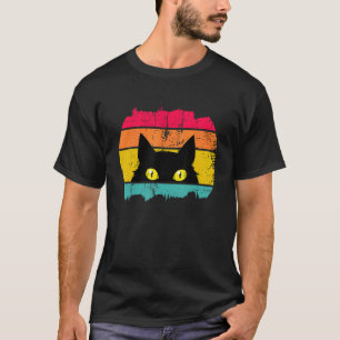 T-shirt Chat de style rétro Chats minou noir