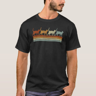 T-shirt Chat de style vintage huitante rétro décontracté 1
