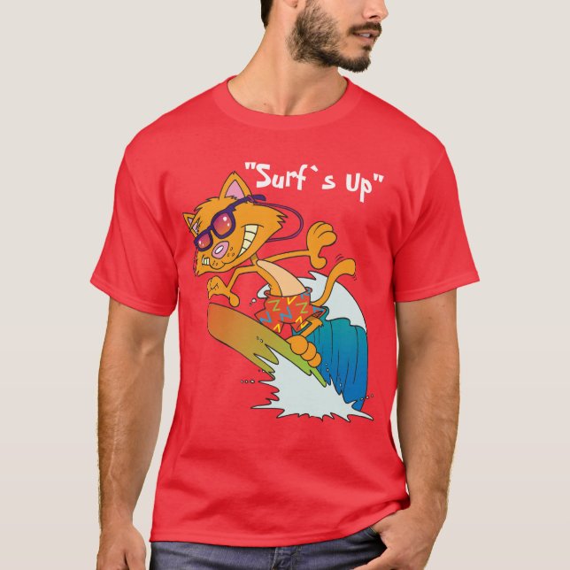 T-shirt Chat de surf, (Devant)