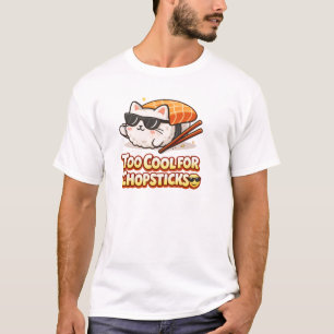 T-shirt Chat de sushi cool Design kawaii nourriture asiati
