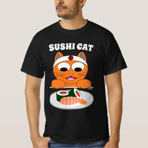 T-shirt Chat de SUSHI Dessin Animé Chat Drôle