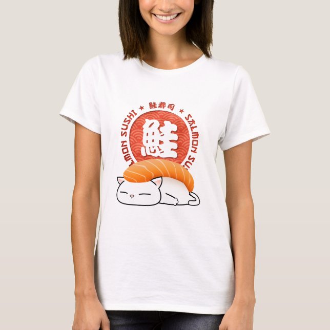 T-shirt Chat de sushi saumon (Devant)