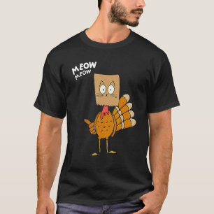 T-shirt Chat de Thanksgiving Chat Faux Miaou Dinde de Than